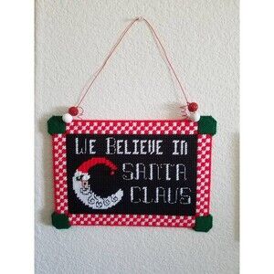 Handmade We Believe in Santa Wall Hanging | Christmas Decor Gift Idea